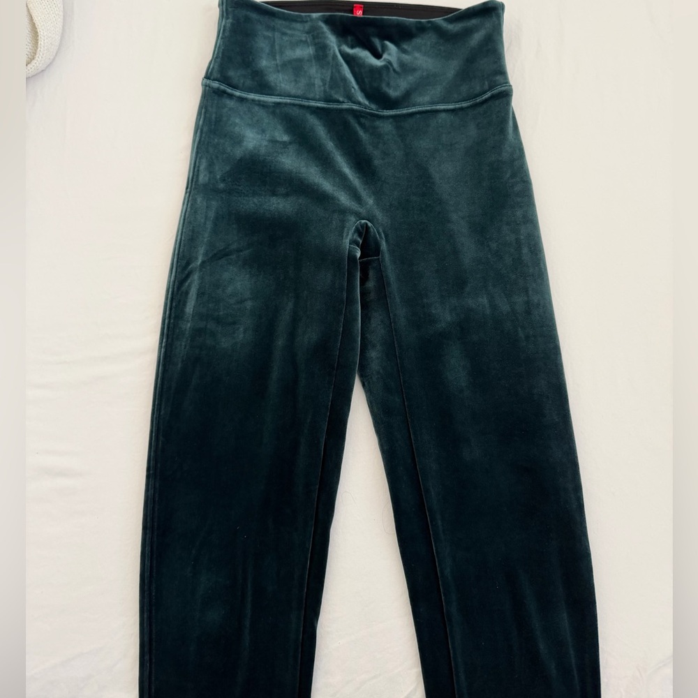 SPANX Green Velvet Leggings Size S